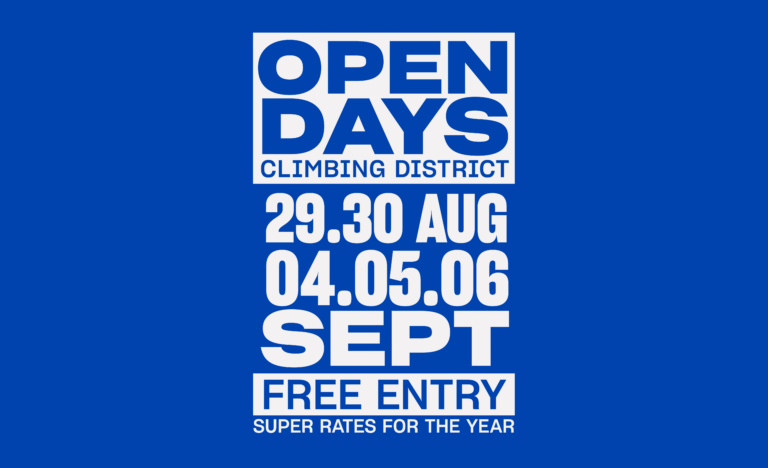 Climbing District London Open Days | August 29–30 and September 4–6, 2026.